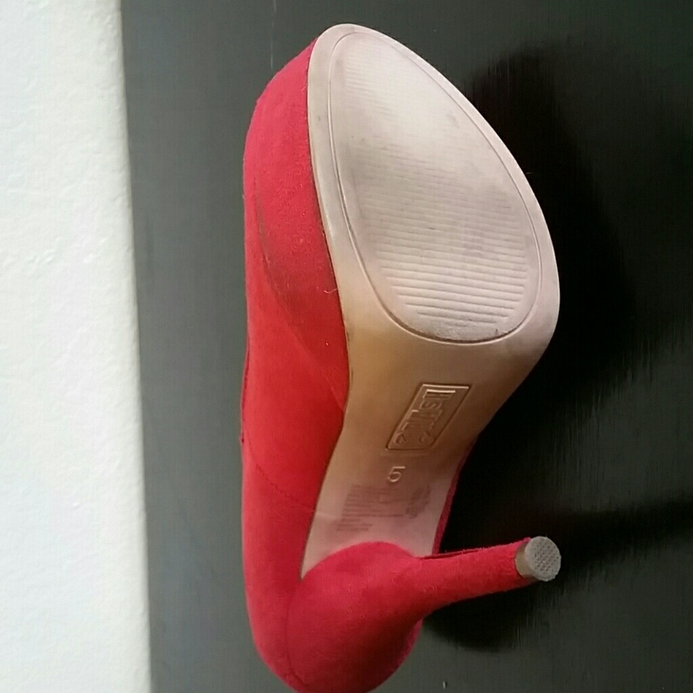 🚫DONATED🚫 4" Red Suede High Heels - Picture 2 of 4